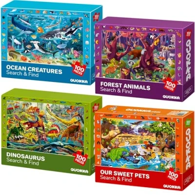 Immagine di QUOKKA puzzle da 300 pezzi per bambini dai 10 ai 12 anni Set di 3 pavimento Giocattolo imparare oceano e vimel insetti 8 Gioco educativo ragazzi ragazze età