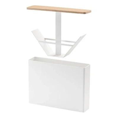 Immagine di Yamazaki 3097 TOSCA Custodia per filtro in carta da caffè grande, bianco, Acciaio/Legno, minimalista, 21 x 5 15.5 cm