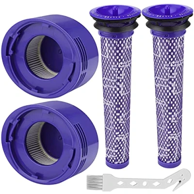 Immagine di ChuerTech Filtro per Dyson V7/V8, 5 Pezzi di Ricambio Aspirapolvere V7/V8 con Spazzolino Pulizia, Accessori Lavabile Pre &amp; Post