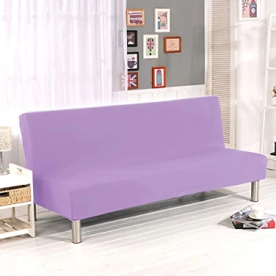 Immagine di WINS copridivano click clac a 3 posti con elasticizzato per divano letto senza braccia, regolabile, viola chiaro