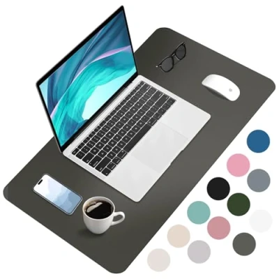Immagine di Zanfqvo Tappetino Scrivania Sottomano Impermeabile Antiscivolo Mouse Grande per Ufficio/Casa, 90 cm x 43 (Grigio argento)