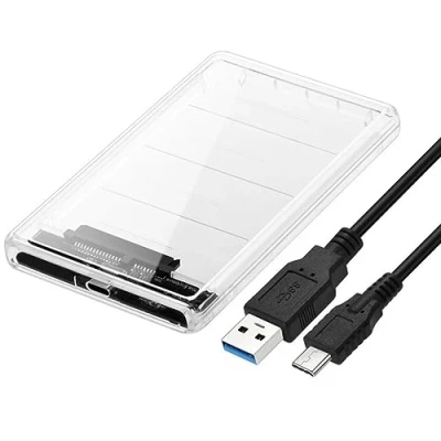 Immagine di CY USB C 3.1 Tipo to 2.5&quot; SATA SSD HDD External Hard Disk Enclosure for Laptop PC White