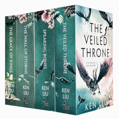 Immagine di The Dandelion Dynasty Collection 4 Books Set By Ken Liu (The Grace of Kings, Wall Storms, Veiled Throne &amp; Speaking Bones)