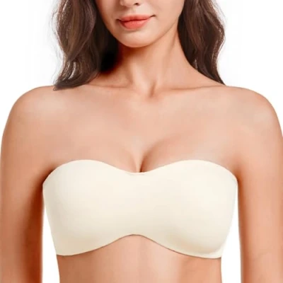 Immagine di MELENECA Donna Minimizer Reggiseno Senza Spalline Invisibile con Ferretto Imbottito Dollaro di Sabbia 5B