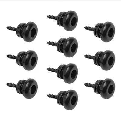 Immagine di Unxuey Set di 10 chiusure per tracolla chitarra, colore nero, bottoni sicurezza a sgancio rapido, chitarra elettrica, acustica, basso, ukulele