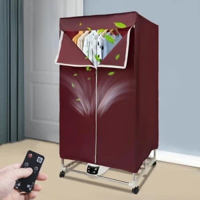 Immagine di CCAUUB asciugatrice elettrica portatile, 1500 W, 220 V, mini mobile a rotolo, 140 158 F, per appartamenti, camper, lavanderia (telecomando, rosso)