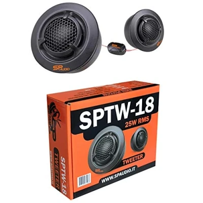 Immagine di SP Audio 2 SPTW 18 TW18 tweeter da 25 watt rms e 50 max 5,8 cm di diametro con ridotta profondità solo 2,05 sensibilità 90 db spl auto, a coppia