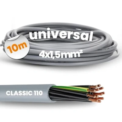 Immagine di 10m Lapp 1119304 Ölflex Classic 110 Cavo di controllo in PVC, 4 x 1,5 mm², con conduttore protezione verde e giallo, 4G1,5 fili, fili