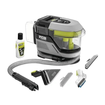 Immagine di Ryobi RDC18BL 0, Smacchiatore multisuperficie con spazzola Motorizzata 18V ONE+, Certificato IPX7, 3 pulsanti per attivare spray detergente, e aspirazione