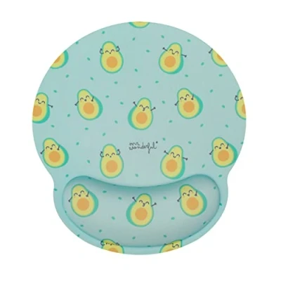Immagine di WONDEE Mr Wonderful Tappetino per mouse con poggiapolsi in gel verde design Kawaii Avocado ergonomico divertente ragazze e donne