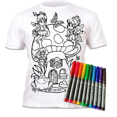 Immagine di T Shirt Splat Planet Fairies Tinkerbell Magica da Colorare con 10 Penne Magiche Lavabili Atossiche Colora La Tua Maglietta, E Lava Via Ricolora I Compleanni dei Bambini (3 4 Anni)