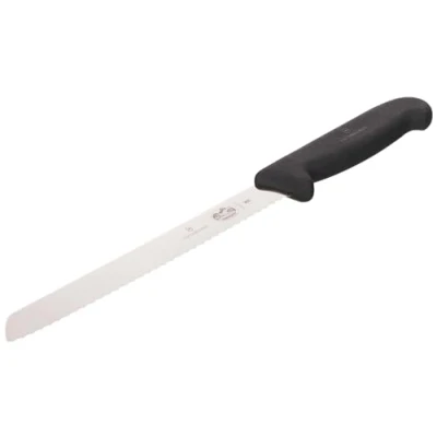 Immagine di Victorinox, coltello da cucina, pane, finitura ondulata Fibrox, 21 cm, in alluminio, colore nero