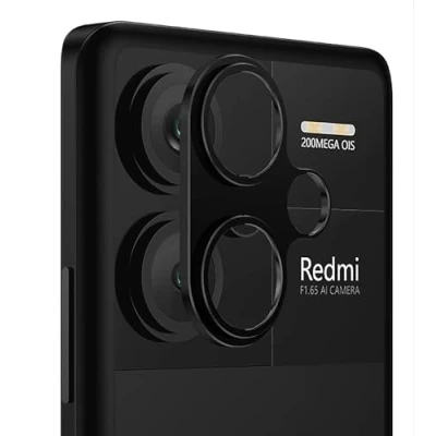 Immagine di GIOPUEY Pellicola Fotocamera per Redmi Note 13 PRO Plus, [2 Pezzi] Protezione della in Metallo, [Resistente ai Graffi] [Non Interferisce con Il Tiro] [Facile Installazione] Black