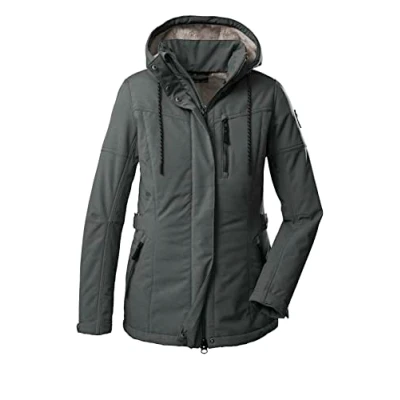 Immagine di G.I.G.A. DX Donna Giacca softshell casual con cappuccio staccabile zip GW 26 WMN SFTSHLL JCKT, Verde blu scuro., 36, 38545 000