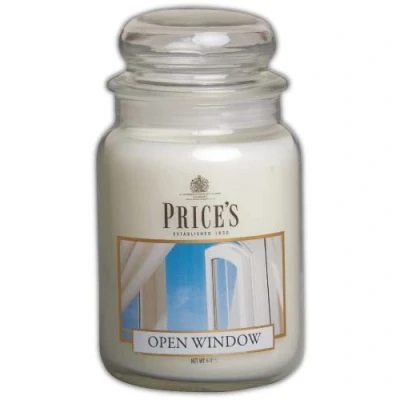 Immagine di Price&#039;s Candles Candela in Giara Grande Open Window Durata Fino a 150 Ore di Combustione, Cera, Bianco