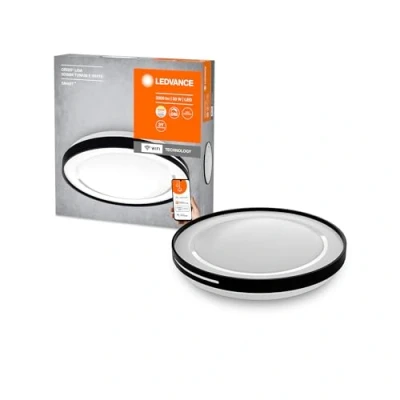 Immagine di LEDVANCE DECORATIVE CEILING WITH WIFI TECHNOLOGY 4058075573512 Lampada LED a soffitto per bagno ERP: E (A G) 30 W Bianco caldo Nero