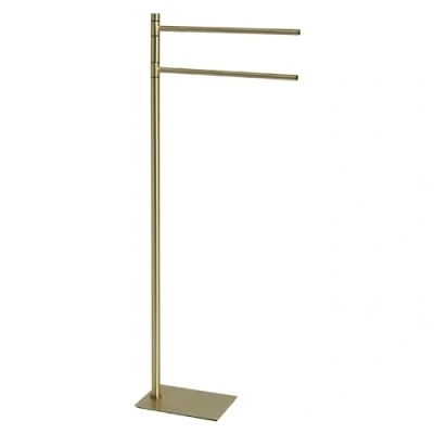 Immagine di GEDY Piantana Portasalviette Seul in Acciaio Inox e Cromall, Porta Asciugamani Bagno da Terra, Oro, 83,5x14x34cm.