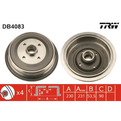 Immagine di Tamburo freno TRW DB4083