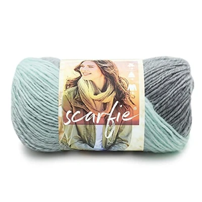 Immagine di Lion Brand Yarn 826 217 Filato Scarfie, Menta/Argento, Acrilico, 21.59 x 12.065 cm, 285 unità