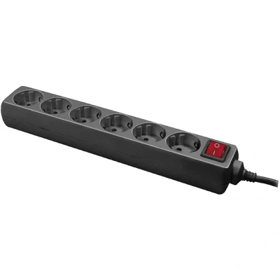 Immagine di LogiLink LPS202B Multipresa con interruttore Nero Schuko 1 pz.