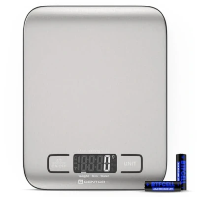 Immagine di bilancia da cucina digitale, 10 kg, misura ad alta precisione fino a 1 g, funzione tare, digitale con grande display LCD in acciaio inox, cottura per o alimenti bambini