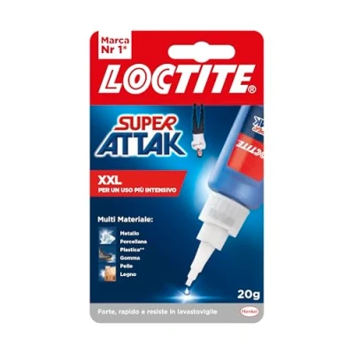 Immagine di Loctite Super Attak XXL 20g, Colla liquida trasparente per applicazioni precise, attaccatutto forte e resistente, legno, plastica, gomma, metallo, 1x20g