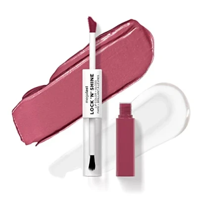 Immagine di Wet n Wild Megalast Lock n&#039; Shine, Dual Ended Lip Color and Clear Gloss, Vitamin E Jojoba Oil Enriched Formula, Utaupia Shade