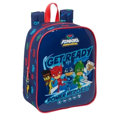 Immagine di Safta PJMASKS Ready zaino per bambini, scuola, adattabile al carrello, ideale asilo, comodo e versatile, qualità resistenza, 22 x 10 27 cm, colore blu marino,
