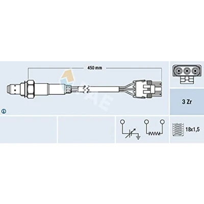 Immagine di FAE 77117 Sonda lambda davanti al catalizzatore di regolazione RENAULT: CLIO 1, ESPACE 2
