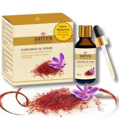 Immagine di Sattva Kumkumadi Oil siero per viso, anti invecchiamento con zafferano la pelle radiosa e contro le macchie di pigmento, olio cura del 30 ml