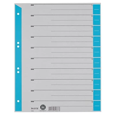 Immagine di Leitz 16523030 Foglio divisorio in formato A4, cartoncino, a colori, 25 pezzi, colore azzurro