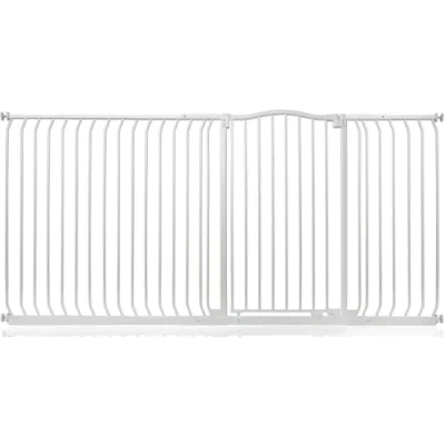 Immagine di Safetots Cancelletto di Sicurezza Extra Alto con Cima Curva, 207cm 216cm, Bianco Opaco, 100cm in Altezza, Montaggio a Pressione per Scale,Barriera