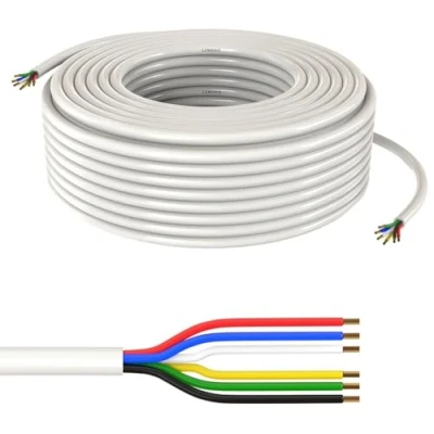 Immagine di Lumonic 6x 0,34mm² cavo di controllo LED bianco 20m I a 6 conduttori con guaina flessibile schermato, prolunga LiYY,