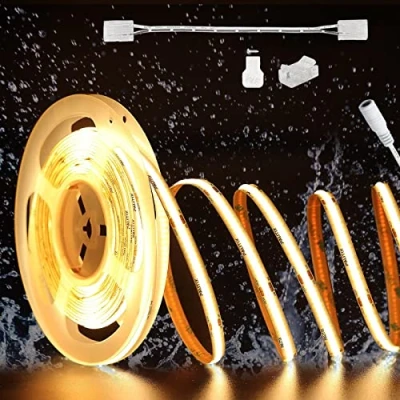 Immagine di PAUTIX COB Striscia LED Bianco Caldo 2700K 10m DC24V Impermeabile IP65,504LEDs/M CRI90+,Striscia per Cucina Domestica Fai da Te con Connettore 8mm (alimentatore non incluso)