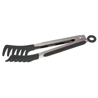 Immagine di Sambonet Gadgets Pinza, Molla per servire Spaghetti in Acciaio Inox 18/10 e Silicone, Lavabile Lavastoviglie, 23 cm, Colore Nero