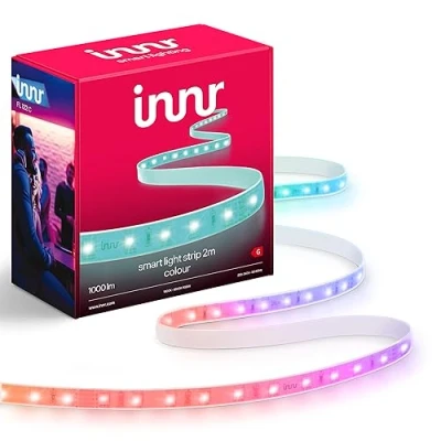 Immagine di innr Flex, 2m Color Striscia LED, funziona con Philips Hue*, Alexa &amp; Google (Hub Richiesto) Dimmerabile, 200 cm RGBW lightstrip, 2 metri, FL 122 C