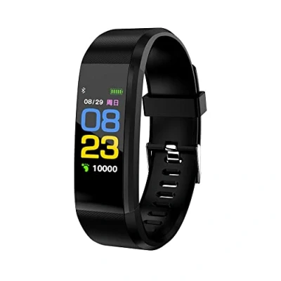 Immagine di Orologio intelligente per uomini donne, Fitness Tracker pressione sanguigna frequenza cardiaca braccialetto Bluetooth, IP67 impermeabile Watch contapassi calorie pedometro (Nero)