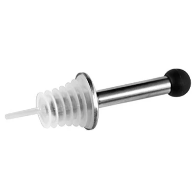 Immagine di Fackelmann Versatore a Flusso Libero in Acciaio Inossidabile/Silicone, Sughero, plastica, Argento, 10 x 11.7 3 cm