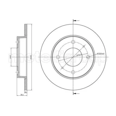 Immagine di METELLI Disco freno MITSUBISHI: Colt 6, VI CZC Cabrio, SMART: Forfour I 250,0mm 10,0mm 4 69,0mm pieno verniciato 23 0768C 4605A076,4544200072