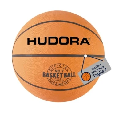 Immagine di HUDORA Palla da basket misura 7 sgonfia interno ed esterno in gomma per bambini, ragazzi, adulti maneggevole naturale principianti esperti