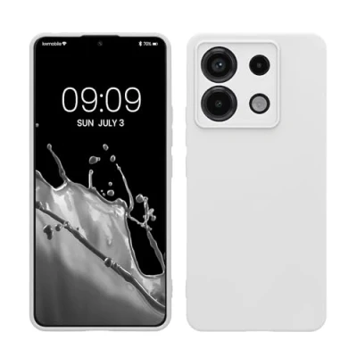 Immagine di kwmobile Custodia Compatibile con Xiaomi Redmi Note 13 Pro 5G / Poco X6 Cover Back Case per Smartphone in Silicone TPU Protezione Gommata bianco matt