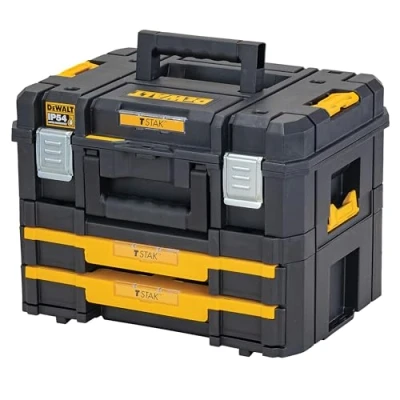 Immagine di DEWALT DWST83395 1 , TSTAK COMBO II+IV Combinazione unità porta elettroutensili II + doppio cassetto IV SPESSORE MATERIALE: 2,8 mm. MISURE: 440x332x326 MAX VOLUME DI CARICO: 21.5 L
