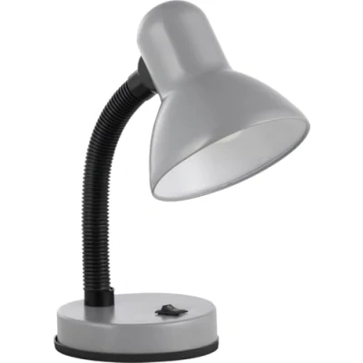 Immagine di EGLO lampada da tavolo Basic 1, uno punto luce, scrivania in acciaio e plastica, argento, attacco E27