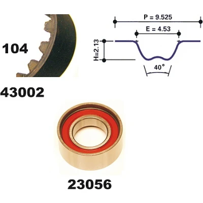 Immagine di MAPCO 23002 Kit cinghia di distribuzione 104 FIAT: Punto I Hatchback, Seicento / 600 Uno LANCIA: Y, Y10