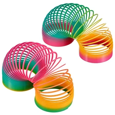 Immagine di THE TWIDDLERS 2 Pezzi Molle Giganti Colorate Giocattolo per Bambini, Vivaci Colori dell&#039;Arcobaleno, Regalo la Comunione di Compleanno