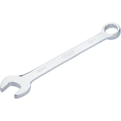 Immagine di Vigor Chiave combinata ad anello V7740 22, SW 22 mm, modello lungo, gomito a 15, profilo esagonale esterno e doppio esagono, cromata lucida