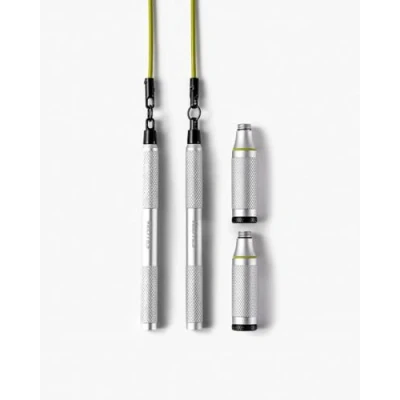 Immagine di Velites Cyclone Corda per saltare ultra leggera in alluminio Silver Giro a 360 con doppio cuscinetto Ideale e triplo salto, crossover WOD avanzati