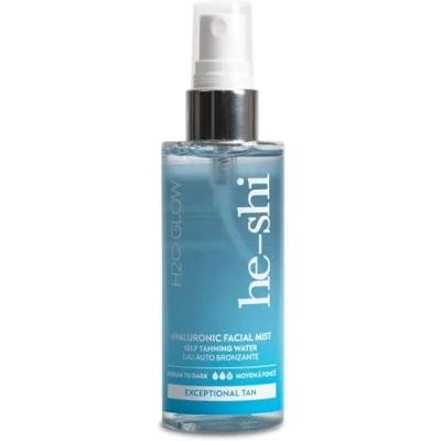 Immagine di Clear Self Tanning Hyaluronic Face Mist Vegan and Cruelty Free H2O Tan Streak Stain Formula by He Shi (100 ml)