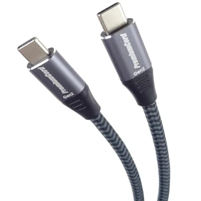 Immagine di PremiumCord Cavo di Collegamento USB C 3.2 Gen 2x2, Dati Superspeed ​​Fino a 20Gbit/s, Ricarica Fino 5A, Potenza 100W, Supporta PD 3.0 / QC 4.0, Generation Nero, 0,5m