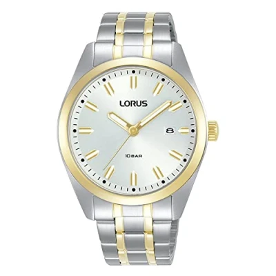 Immagine di Lorus Orologio analogico al quarzo da uomo con bracciale in metallo, Argento/Oro RH978PX9